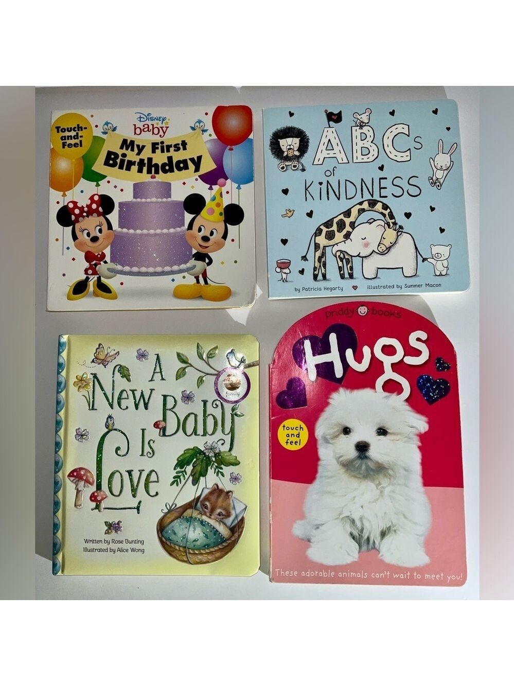 Bundle of 4 board books for children - all about the babies